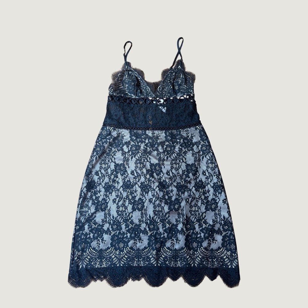 Victoria's Secret Slip Dress Women Black Floral Lace Boho Romantic SIZE XS